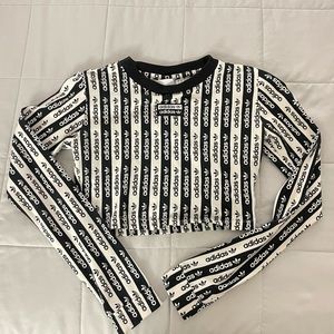 OPEN TO ALL OFFERS Adidas Print Black and White Crop Top